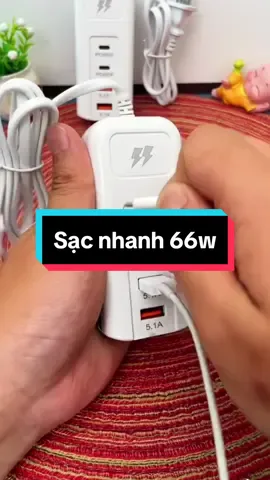 Sạc nhanh tự ngắt 66W, sạc được 5 thiết bị cùng lúc #sacnhanh #sacnhanh66w #sacnhanhiphone #xuhuong 