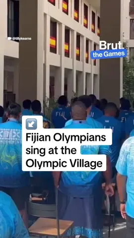 Fijian Olympians sing at the Olympic Village. #olympics 
