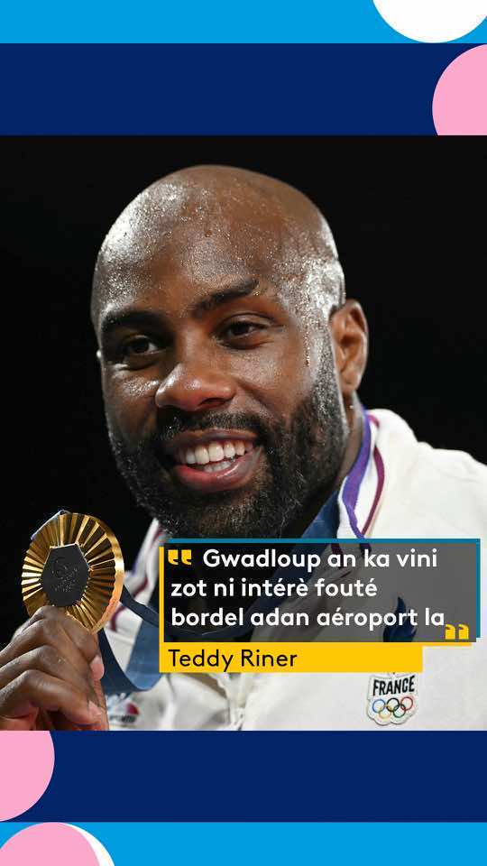 Message personnel aux Guadeloupéens de @teddyriner 🥋🔥🥇. Sa première réaction après son sacre. #paris2024 #outremer #jo2024 