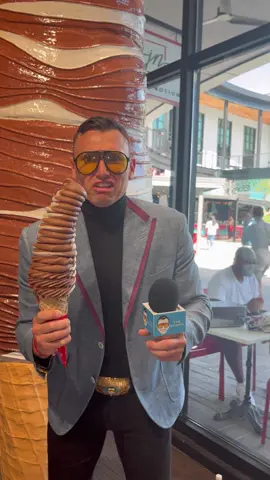LOL!🤣 That giant cone is massive. Do you think you would get a brain freeze?!😆🧊#viraldessert #icecreamlover #funnyvideos #desserttiktok 