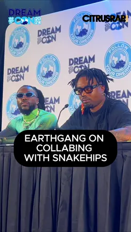 The Atlanta duo, @earthgang speak on collaborating with @snakehipsbeats and how their they're collaborative EP 'SNAKEGANG' came to be 🌴🍊🔥 @dreamconvention #dreamcon #dreamcon2024 #newmusic #dreamville #jcole #earthgang #snakehipss #housemusic