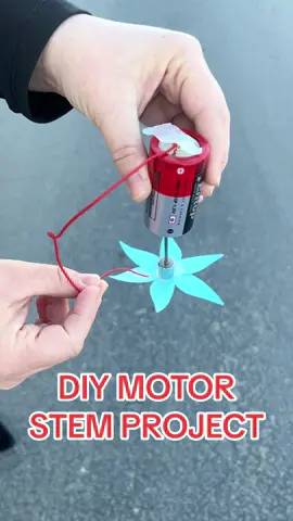 Save this Electromagnetic Motor STEM Project for Later! What You Need: 🔹Magnet 🔹Battery 🔹Copper Wire 🔹Masking Tape 🔹Nail 🔹Paper What You Do: 🔹Tape one end of the wire to the positive side of the battery. 🔹Tape the paper fan to bottom of the magnet. 🔹Place the head of the nail on top of the magnet. 🔹Place the center of the negative side of the battery on top of the tip of the nail. 🔹Touch the free end of the wire to the side of the magnet to make it spin. Try this science experiment + 5 more in the Power of Magnets Kit from Science Unlocked. #homeschool #homeschoolmom #scienceexperiment #scienceteacher #stemeducation #robotics #science #physics 