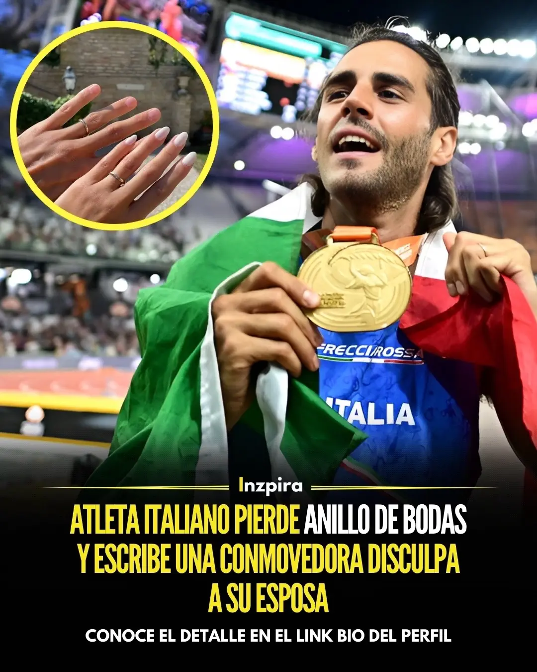 El saltador de altura Gianmarco Tamberi causó revuelo en Instagram al compartir un emotivo mensaje de disculpa a su esposa por perder su anillo de bodas en el río Sena. ✅ Conoce el detalle en el link bio del perfil.  • • • #RioSena #Italiano #Deporte #Paris2024 #Matrimonio 