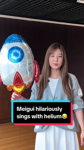 Watch Meigui hilariously covers early 2000s hits with helium!🎈🎵🎤 #fyp #explorepage #trendingreels #explore #foryourpage #trendingvideo #singing 