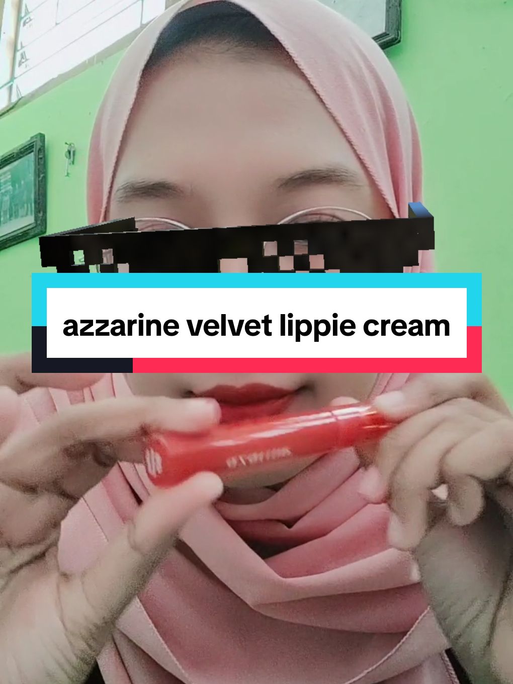 yang aku pake shade 06 peach Froyo ya dek ya #azzarinelippiecream #lipcream #azzarine #tiktokaffiliate #peach #shade06peachfroya #lipstick 