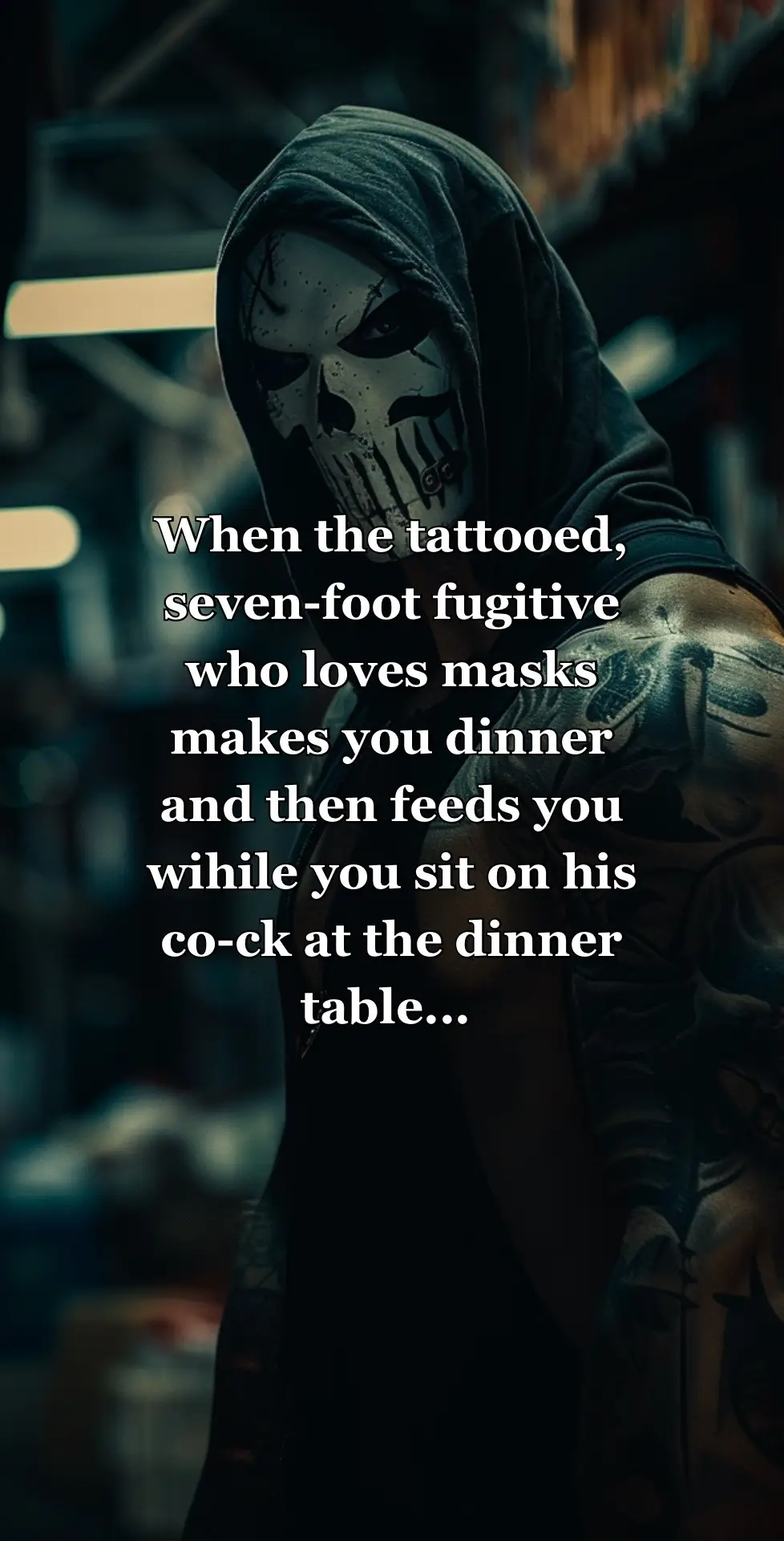 You’re in alaska as a cabin owned by a fugitive and your ex who cheated on you has followed you. But the owner is a fugitive with an obsession with you and he locks your ex in the garage after tormenting him. Now you are sitting on his lap at the dinner table while he feeds you… Stranded is a dark stalker romance with forced proximity and a morally grey psycho book boyfriend who has a huge collection of masks, including the C.O.D ghost mask 😅 #darkbooktok #maskedmenromance #possessivebookboyfriends #selenawintersauthor #touchheranddievibes #primalplay #maskedmen #darkromance #darkbookrecs #maskedmenbooktok #selenawintersauthor 