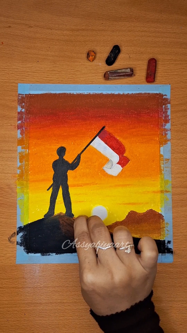 Gambar tema kemerdekaan mudah pake 5 warna #Tutorial #menggambar #assyabiyaart #serunyabelajar #temakemerdekaan 