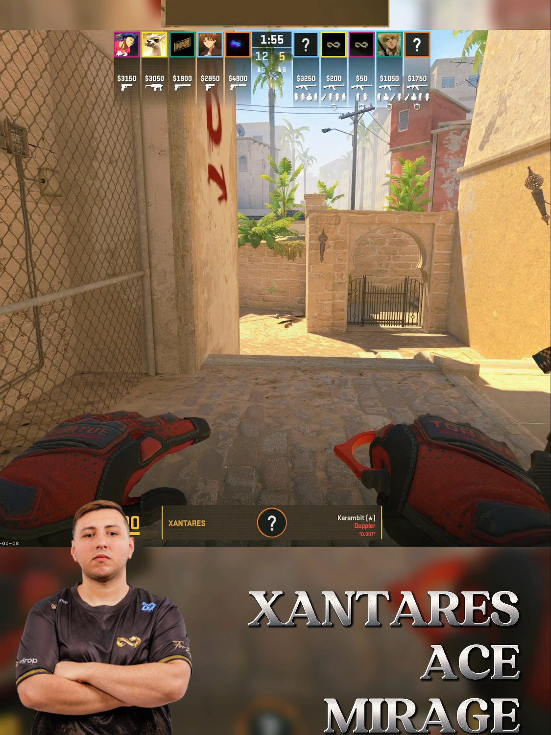 PEEK XANTARES - #cs #csgo #cs2 #xantarespeek #xantares #faceit #fpl #ace #mirage #counterstrike