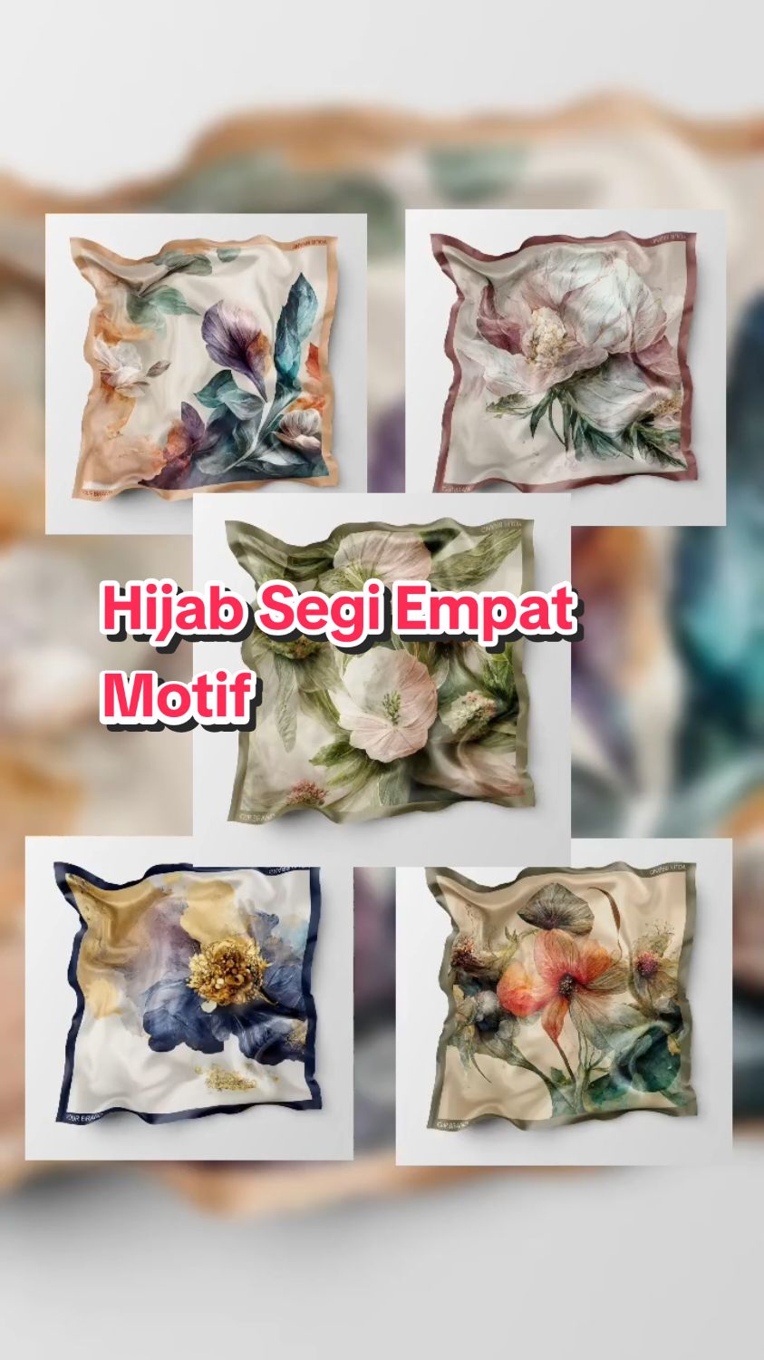 Hijab Segi Empat Motif Terbaru Bunga Cantik Voal Sublim Elegan Mewah #hijab #fypシ゚viral #videolebihpanjang #CapCut 