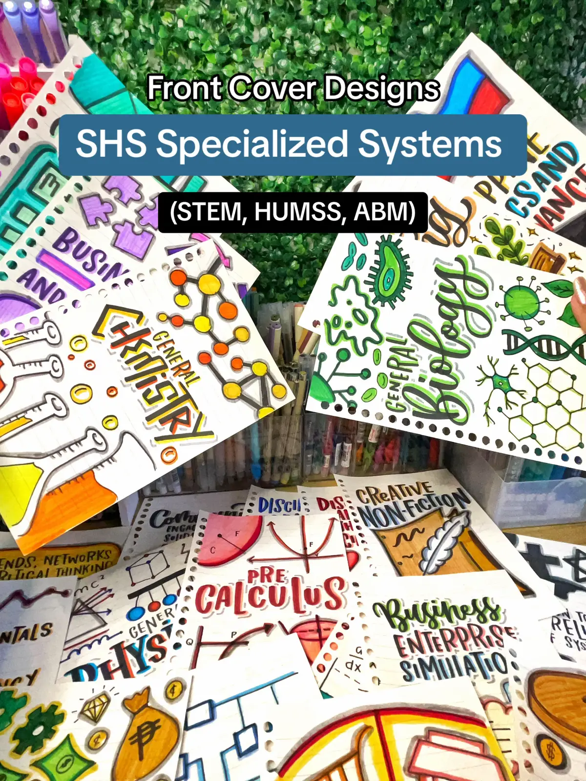 Eto na magkakasama na mga shs specialized subjectsss, posted na rin yung core subjects 🥰 #humss #stem #abm #notes #notebookdesign #stationery #calligraphy #aestheticnotes #brushpen #headerideas #shs #epwaypi 