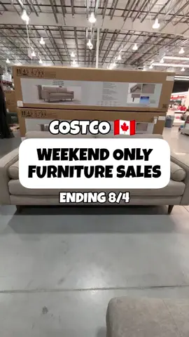 3 New Weekend Only Furniture Sales at Costco 🇨🇦 ending 8/4. The grey fabric sofa is already selling out. Amazing price for $599. Spotted at Costco Markham East / Costco North Oshawa and most locations while supplies last. #MrCME #CostcoFinds #Costcoclearance #Costcoexclusive #CostcoDrip #Costcohaul 