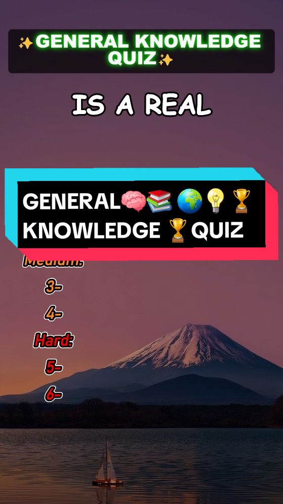 General knowledge quiz 6/6!#quiz #quiztime #quizchallenge #trivia #challenge #foryou #general #generalknowledge #funny #funquiz #quizz 