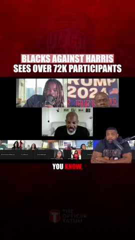 Shout out to @Dom Lucre| BreakerofNarratives for putting together a very successful Blacks Against Harris zoom launch. The call saw over 72,000 participants 🔥