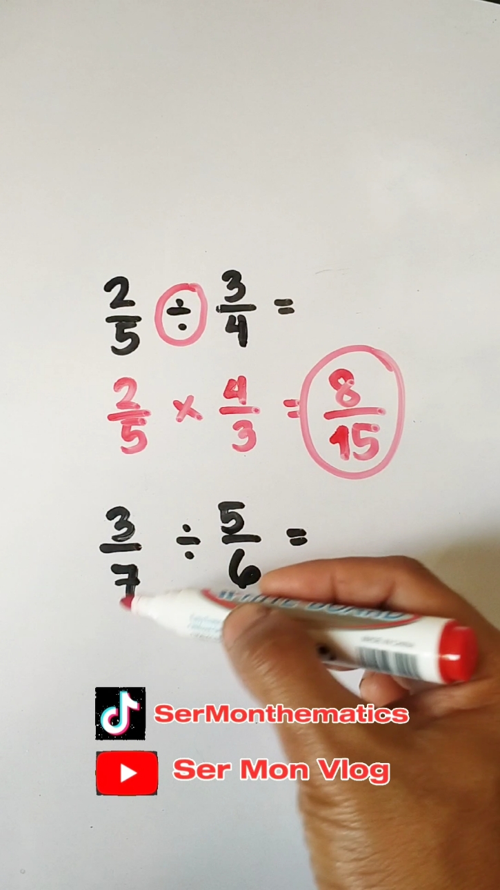 Division of Fractions(Step-by-step Method) #math #mathematics #divisionoffractions #division #fractions 