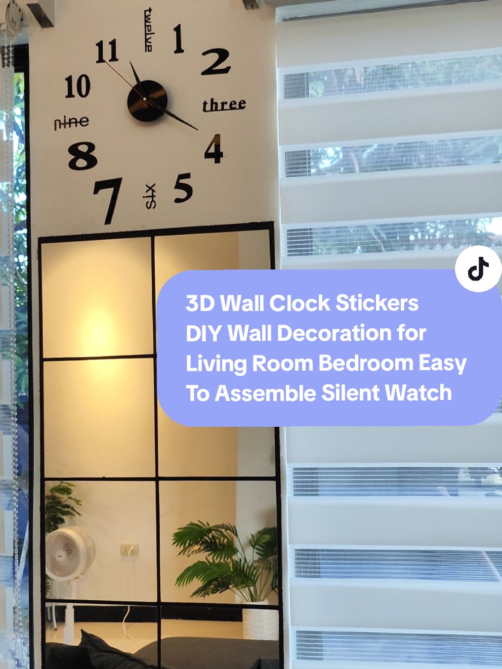 Replying to @fragilesoul1995  3D Wall Clock Stickers  DIY Wall Decoration for Living Room Bedroom Easy To Assemble Silent Watch  #wallclock #wallclocksticker #diywallclock  #homedecor #clock #3dwallclock 