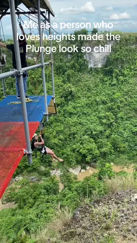 When I did the Plunge without making a sound as a person who loves heights. Funny how the group was talking about how I did not scream.  WILL DEFINITELY DO THIS AGAIN. It was so fun and pretty chill 🤩   #panglao #danaoplunge #danaoadventurepark #dapplunge #dapplungebohol 