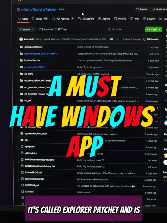 Explorer Patcher is one my favourite Windows Apps - It's got some many features to make Windows the way I want #techtok #techtoktips #windows11pro