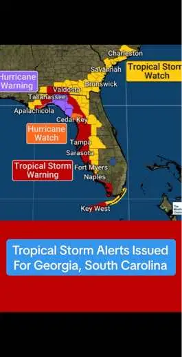 Tropical Storm #alerts are up in #Georgia and #SouthCarolina as #Debby tracks toward landfall in #Florida. Watch updates at the link in bio 🔗 bit.ly/3UzM2rh #weather #tropicalstorm #weathertok #update #news #hurricane #floridaweather #ga #sc #fl #foryou #storm 