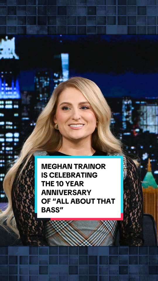 @Meghan Trainor is celebrating the 10 year anniversary of “All About That Bass”! #FallonTonight #TonightShow #MeghanTrainor #JimmyFallon 