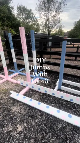 DIY Jumps 🐎 A day of work but so worth it 🫶🏽 #equestrian #diyhorsejumps #DIY #horses #horsejump #showjumping #training #showjumptraining #equestrianlife #athometraining #showjump #jumptraining #🐎 