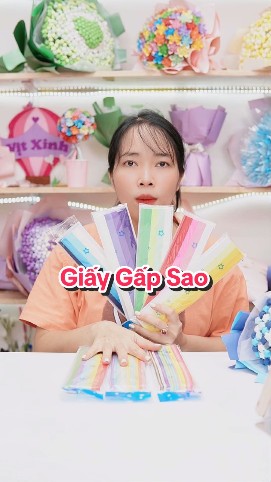 Giấy Gấp Sao #shopvitxinh #DIY #handmade #gapsao #giaygapsao #saogiay 