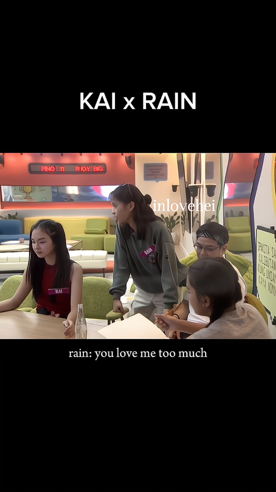 oo kai di mo love si rain 🤭 #fypシ #kai #rain #pbbgen11 #pinoybigbrother #kairain 