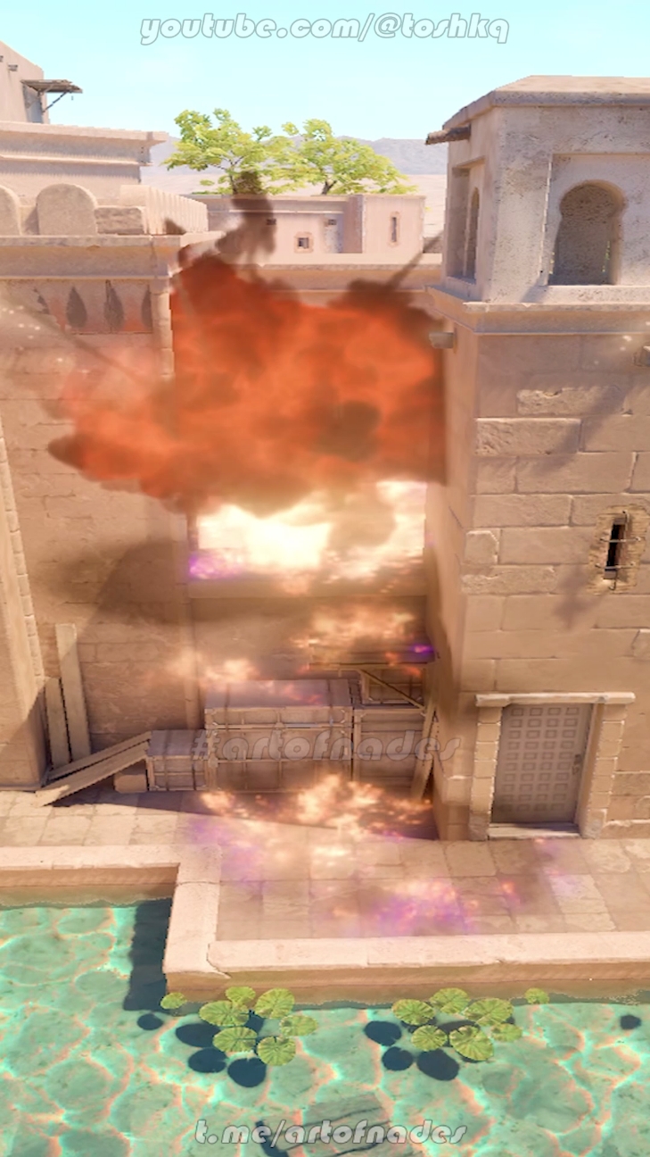 ANUBIS, CS2: Nades, that could help you to stop rush (Cool spot to deal utility damage) #artofnades 