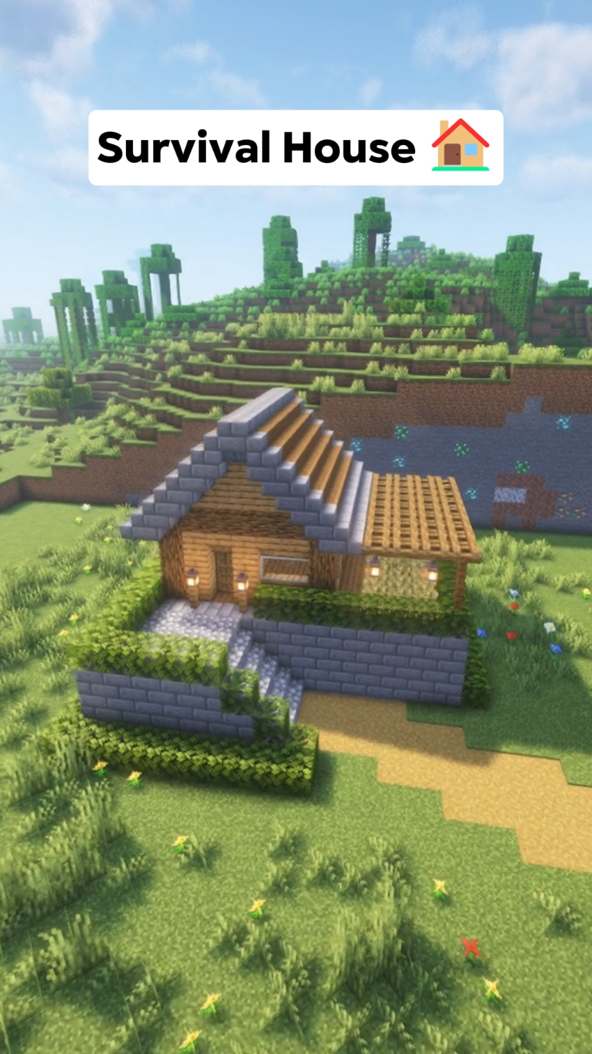 Minecraft Easy Survival House Tutorial 🏡 #Minecraft #minecrafttutorial #minecraftbuilding #minecraftbuild #zediaph 