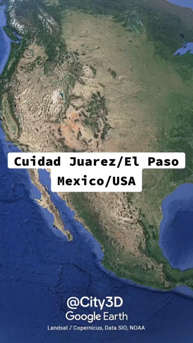 Cuidad Juarez / El Paso, Mexico / USA Ciudad Juárez and El Paso are two vibrant cities located on the U.S.-Mexico border, with populations of approximately 1.5 million and 700,000, respectively.  Ciudad Juárez boasts a rich architectural heritage, including the stunning Catedral de Nuestra Señora de Guadalupe, a neo-Gothic masterpiece. The city's historical significance is further highlighted by landmarks like the Museo de la Revolución en la Frontera, which delves into the Mexican Revolution and its impact on the border region. El Paso, known for its blend of Mexican and American cultures, features the historic Plaza Theatre, an opulent Spanish Colonial Revival building. The Mission Trail, with missions dating back to the 17th century, showcases the area's deep colonial history.  Both cities' unique architectural styles and historical landmarks offer a fascinating glimpse into the intertwined history and culture of this dynamic border region. #cuidadjuarez #elpaso #border #frontera #USA #Mexico #riogrande #city3d 