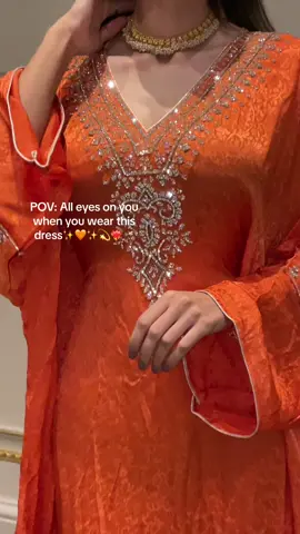 All eyes on you when you wear this beautiful dress🧡 #viral #fyp #explore #fypage #fypシ゚viral #foryou #الامارات #ابوظبي #مخاوير #الخليج #tiktok #foryoupage #saudiarabia #kuwait #qatar #bahrain #modest #ArabTikTok #abaya #dresses #فساتين #womenfashion  #uk  #usa 