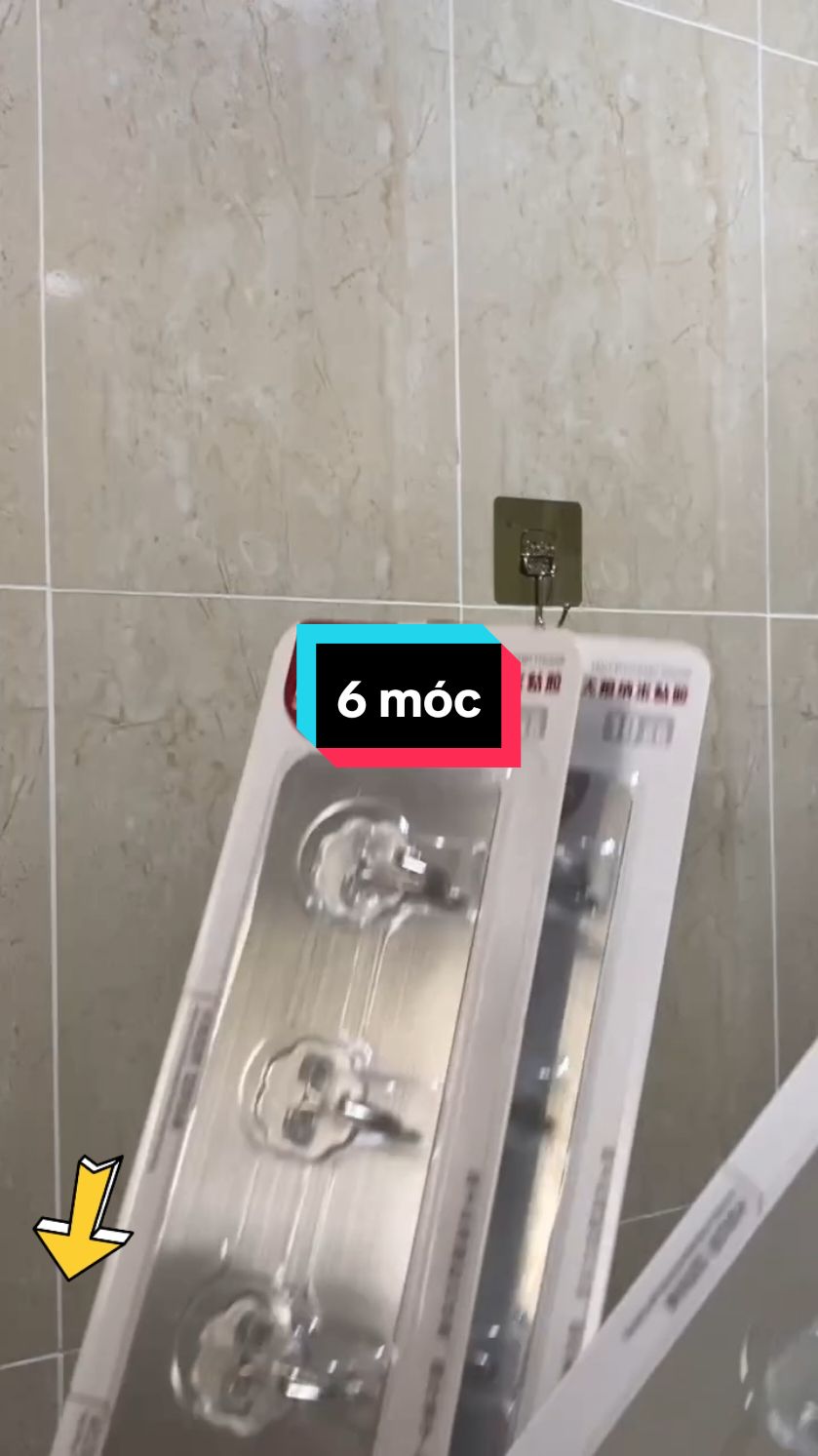 50k 3 thanh 6 móc dán tường kim loại. chắc chắn chịu lực 5kg. #mócdantườngsiêudính  #giadungnhanhsg 
