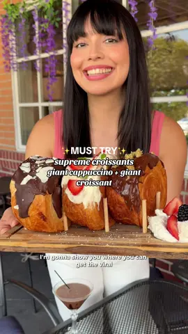 Obsessed with these supreme croissants and this giant cappucino + croissant combo from @Paris Bistro. 😍🫶🏼 #illinois #chicagoland #dessert #supremecroissant #giantcroissant #giantcappuccino #pattisserie #naperville 
