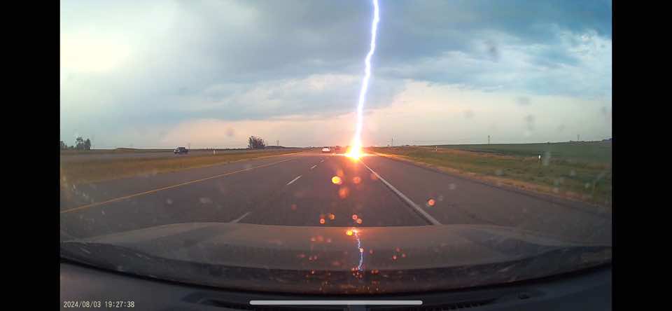 Moments from being struck by lightning!