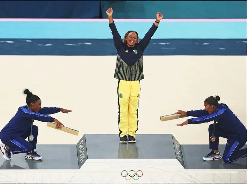 É ouro pro Brasil #olimpiadas #olimpiadas2024 #rebecaandrade #simonebiles #ouro#foryou 