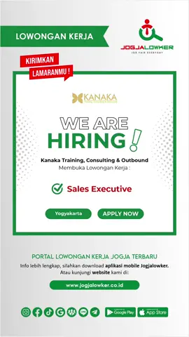 Info loker Jogja terbaru hari ini untuk posisi: SALES EXECUTIVE Share & ajak temenmu untuk bekerja 😁 Download aplikasi mobile Jogjalowker di Play Storeq / App Store untuk akses lebih mudah dan cepat (link di bio) 😍 #jogjalowker #loker #lowongankerjajogja #lokerjogja #lokersleman #lokerbantul #lokeryogyakarta #lokergunungkidul #lokerkulonprogo #lokerjogjaterbaru #jobfaireveryday 