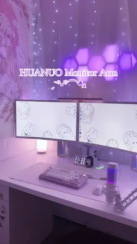 sooo worth it for my dual-monitor babes 🦦 only until 8/10 💗 #tiktokshopbacktoschool #pc #pcgaming #RoomTour #setup #fleuriistok #viral #fyp #setuptour #deskmakeover #pcsetup #techtok #huanuo #huanuomount 