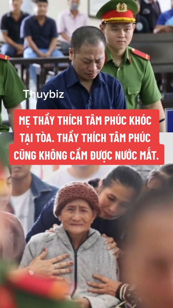 Mẹ Thầy Thích Tâm Phúc không cầm được nước mắt khi Thầy Tâm Phúc khóc nức nở tại tòa. Nhận 8 năm tù khi mẹ già đã 75 tuổi. #thayminhtue #minhtue #thichminhtue #phatphapnhiemmau #tutam #thichtamphuc 