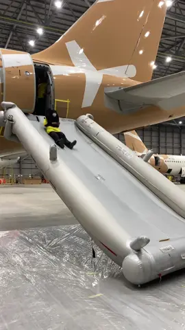#educationonly⚠️ Escape slide deploy test #a320 video by @AYAMM MATII !!! #aircraftmechanic #aircraftmaintenance #fakesituation⚠️ 