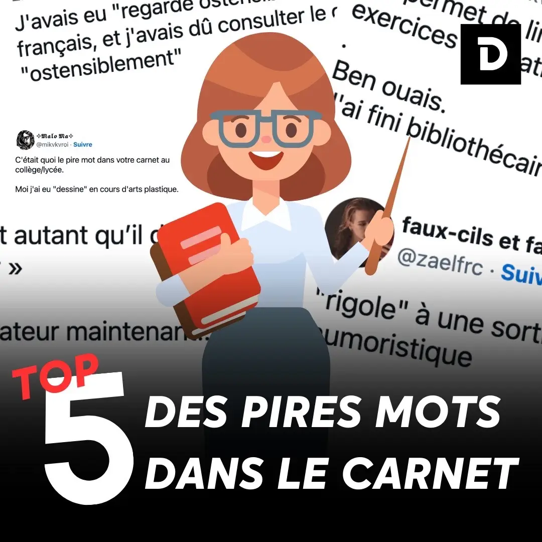 Top 5 des pires mots dans le carnet ! #ecole #anecdote #classe 