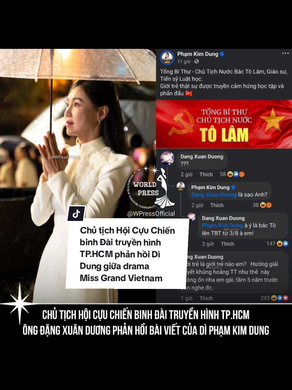 Ông Đặng Xuân Dương - Chủ tịch Hội Cựu Chiến binh Đài truyền hình TP.HCM phản hồi bài viết của Dì Dung (Phạm Kim Dung) - Chủ tịch Sen Vàng về Tổng Bí Thư - Chủ tịch nước Tô Lâm giữa drama Miss Grand Vietnam 2024. #HoaHau #QueAnh #VoLeQueAnh #MissGrandInternational #MissGrandInternational2024 #MissGrandVietnam #MissGrandVietnam2024