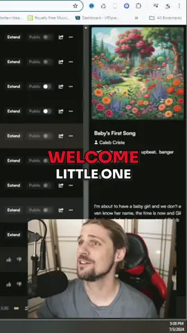 Welcome Little One: A Heartwarming Song for Our Baby-to-Be Creating songs with SUNO AI can be surprisingly emotional, especially if the lyrics apply to real-world situations. If you haven't tested out the app DO IT! Have fun, laugh, cry, and be silly! ▶https://youtu.be/-pknCX-2v-0 - Watch the Full Video! #BabyOnTheWay #HeartwarmingSong #AnticipatingArrival #FamilyLove #NewLife #ParenthoodJourney #BlessedWithABaby #GrowingFamily #PregnancyJoys #BabyLove