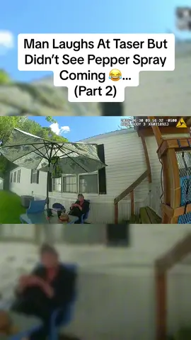 Man Laughs At Taser But Didn’t See Pepper Spray Coming 😂… #fypage #cops #police #viral #xyzabc #taser #pepperspray 