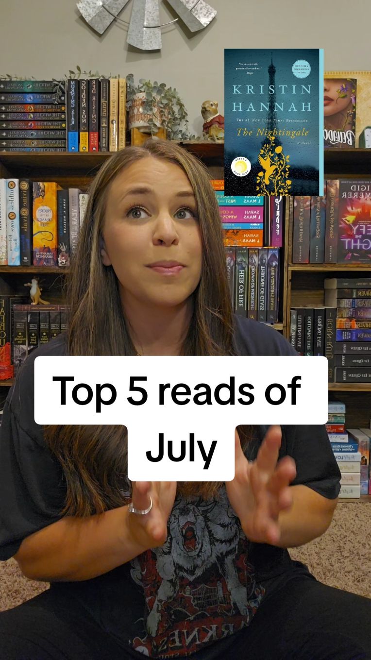 Some romance, historical fiction, sci-fi, paranormal, and fantasy. I was mood reading out my ass last month and it was an absolute win. #moodreader #top5reads #artificialwisdom #jadecity ##thenightingale #bridealihazelwood #flawless #elsiesilver 