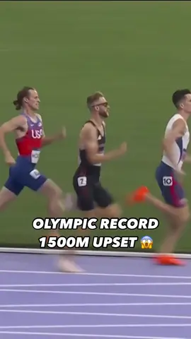 WOW. 😱 A STUNNING upset in the men’s 1500m as AMERICAN COLE HOCKER takes gold! #ParisOlympics #colehocker #usatf #teamusa #oregonducks #trackandfield #1500m 