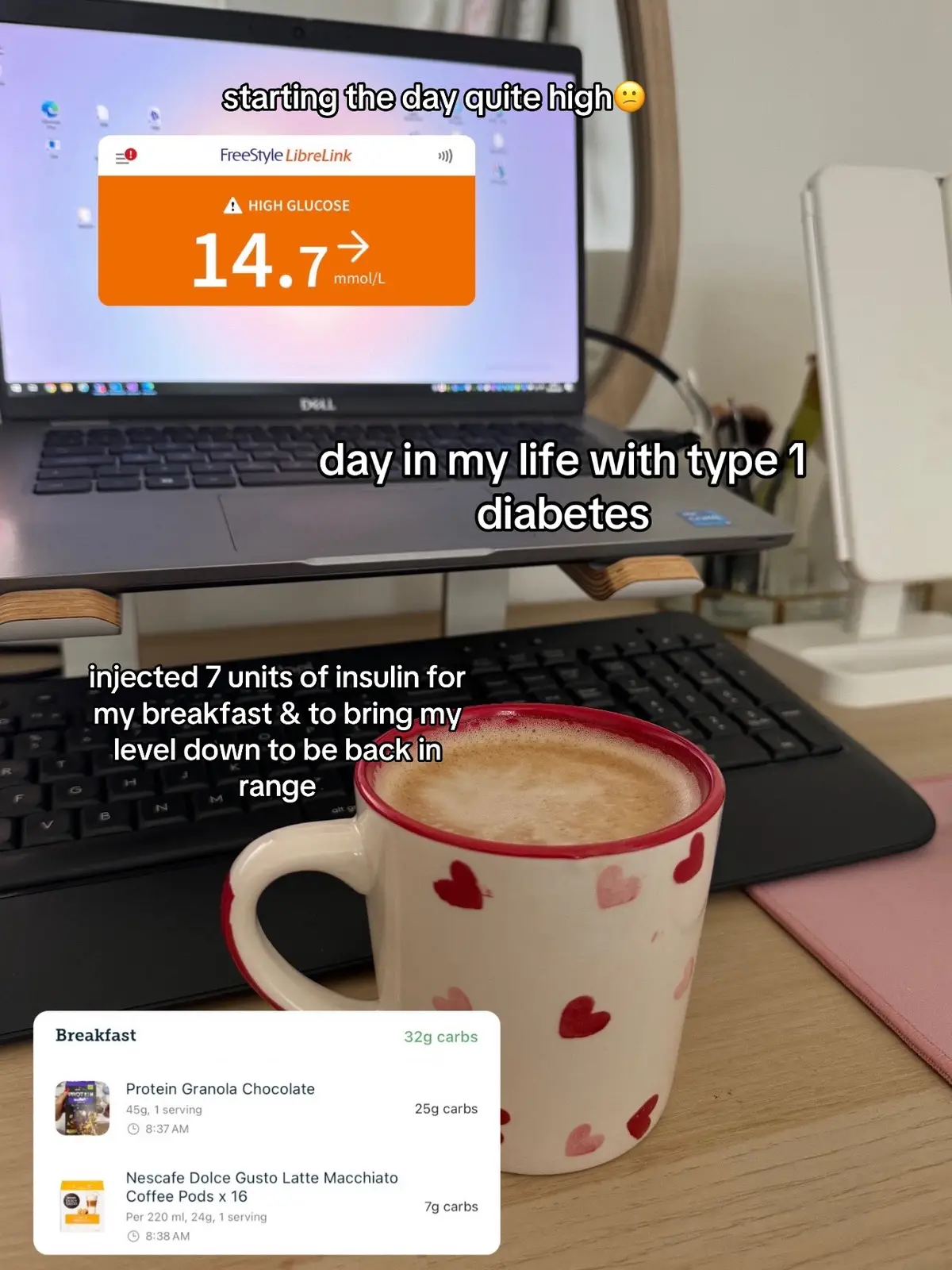 not everyday is easy with stubborn high levels resulting feeling sluggish, unmotivated, tired & headaches💔 but im still trying my best #fyp #diabetes #diabetic #type1diabetes #type1 #type1diabetic #cgm #libre #hyper 