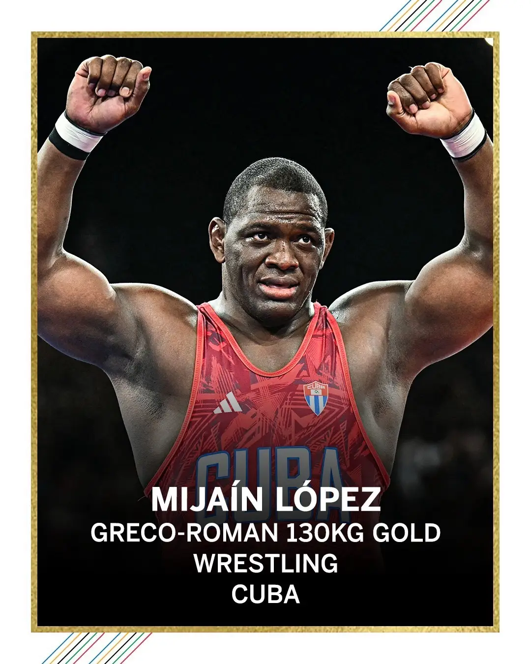 #Cuba’s Greco-Roman wrestler Mijaín López has won his FIFTH straight #Olympic #goldmedal 🏅 A fairy tale ending to one of the most dominant Olympic careers 👏  #Wrestling #wrestlingtiktok 