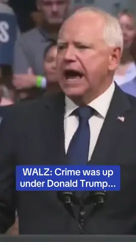 Tim Walz noted that violent crime was UP during the Trump administration, not 'counting the crimes that HE committed.' #kamalaharris #kamalaharris2024 #kamala #kamala2024 #vicepresident #harris2024 #democrats #politics #democrat #trump #vote2024 #harris2024 #walz #timwalz 