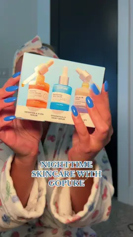 nighttime skincare with gopure facial serums!! @Gopure #gopure #trio #gopurebeauty #facialserums #serums #skincare 
