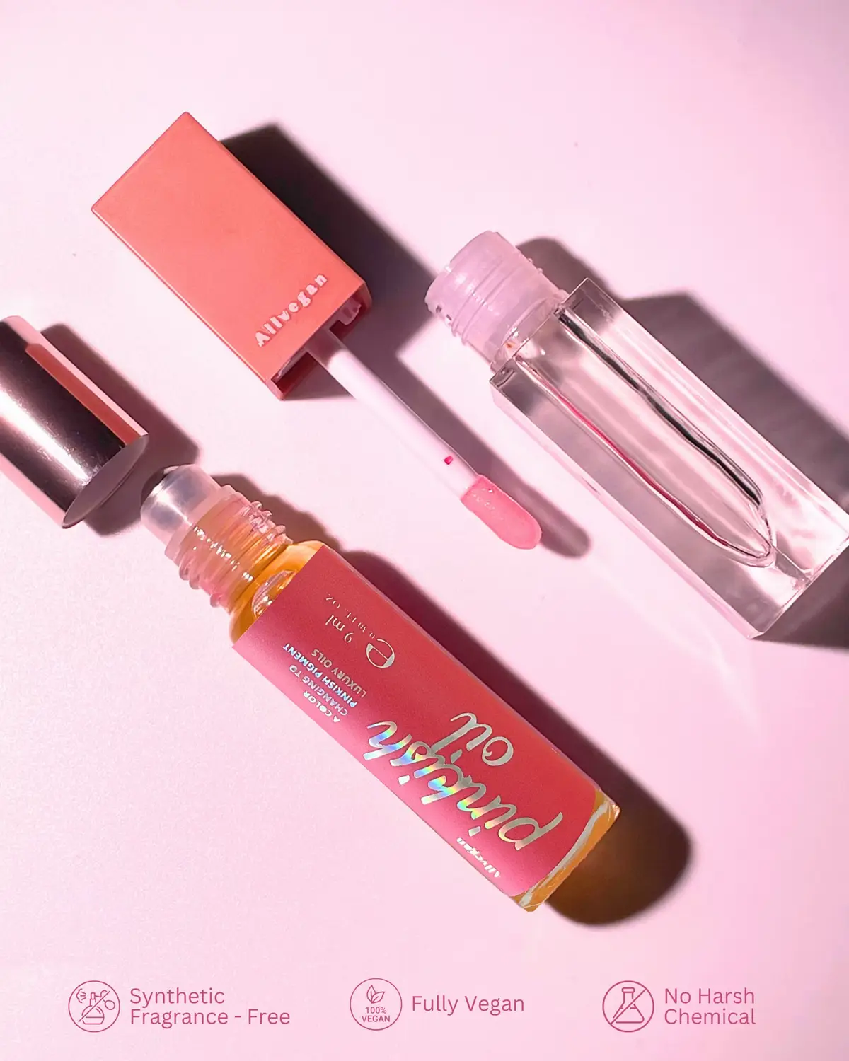 Complete your lip care routine with our color-changing lip oil-it's like magic for your pout! #FYP #ViralBeauty #LipOilMagic #allvegan 