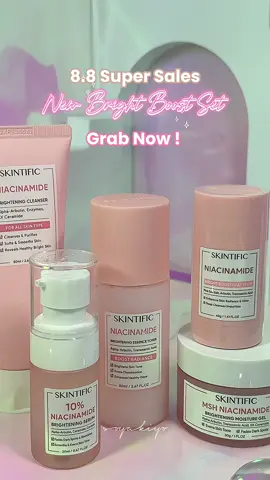 8.8 Super Sales is coming ‼️ Salea starts from 6-9 August tau korang ! Grab this opportunity untuk topup your skincare !! Discount kaw kaw @skintific.my nak bagii !! #skintificmy #skintificpromo #skintificbrighteningmoisturegel #skintificbrighteningserum #skintificbrighteningtoner #skintificbrighteningessencetoner #skintificbrighteningset 